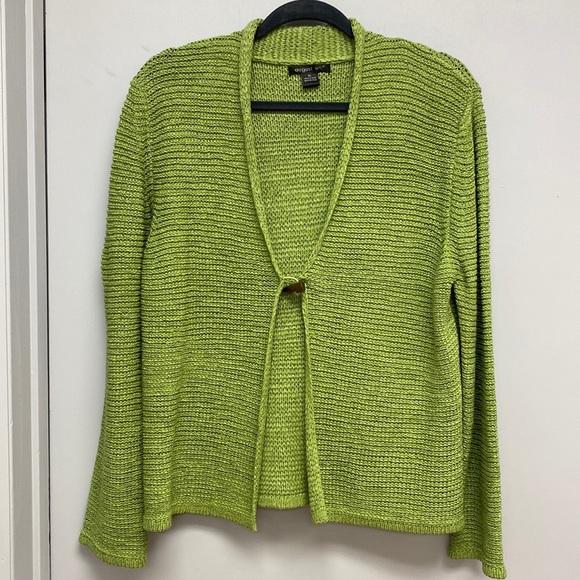 August Silk Toggle Closure Green Cardigan - Picture 1 of 6